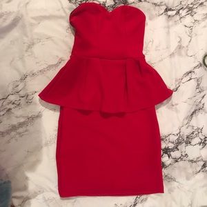 Charlotte Russe Red Strapless Dress